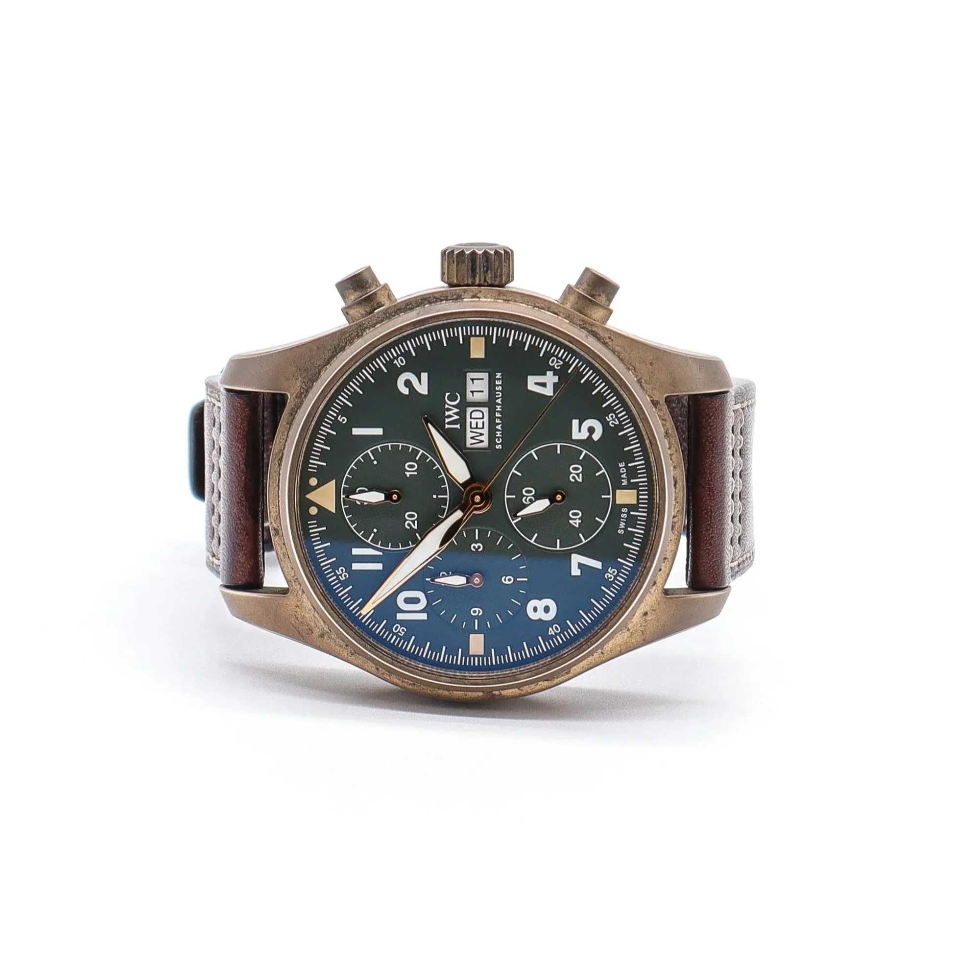 IWC Pilot Spitfire Chronograph | Bronze | Green dial | Year 2020-08