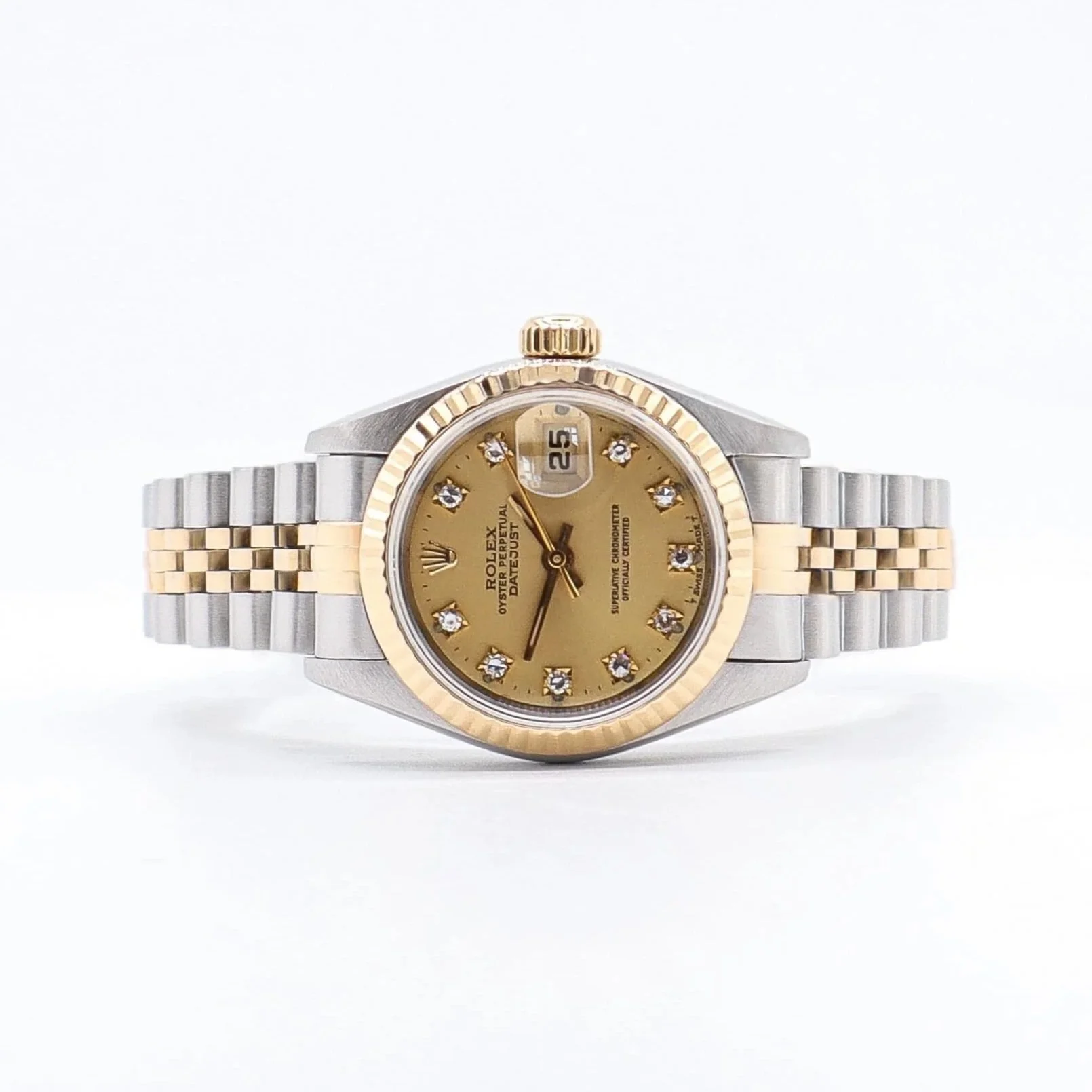Rolex Lady-Datejust 26 | Champagne set with Diamonds | 69173 | Year 1993