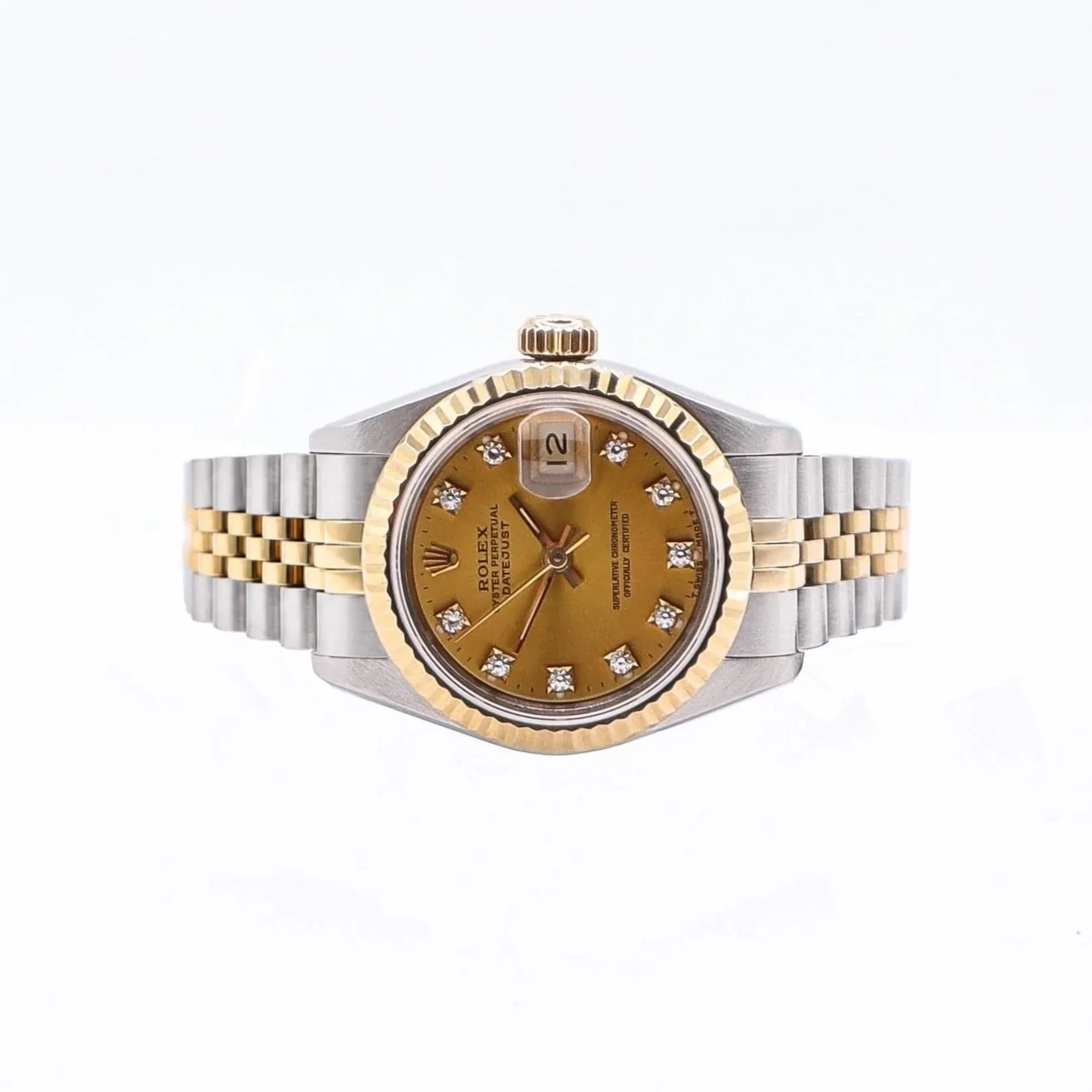 Rolex Lady-Datejust 26 | Champagne set with Diamonds | 69173 | Year 1992-12