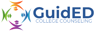 GuidED College Counseling logo with stylized human figures around a circle and the text 'GuidED College Counseling'.