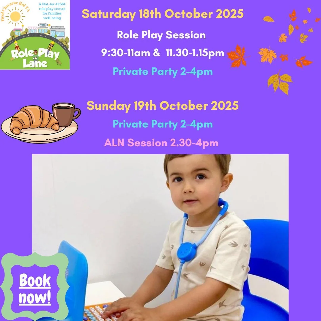 Join us this weekend! 

📅Saturday 18th October 2025
 
👩🏼&zwj;🌾Role Play Session 9:30-11am &amp;  11.30-1.15pm

🎉Private Party 2-4pm

📅Sunday 19th October 2025

🎉Private Party 2-4pm
 
🌟ALN Session 2.30-4pm 

#roleplaylane #imaginativeplay #day