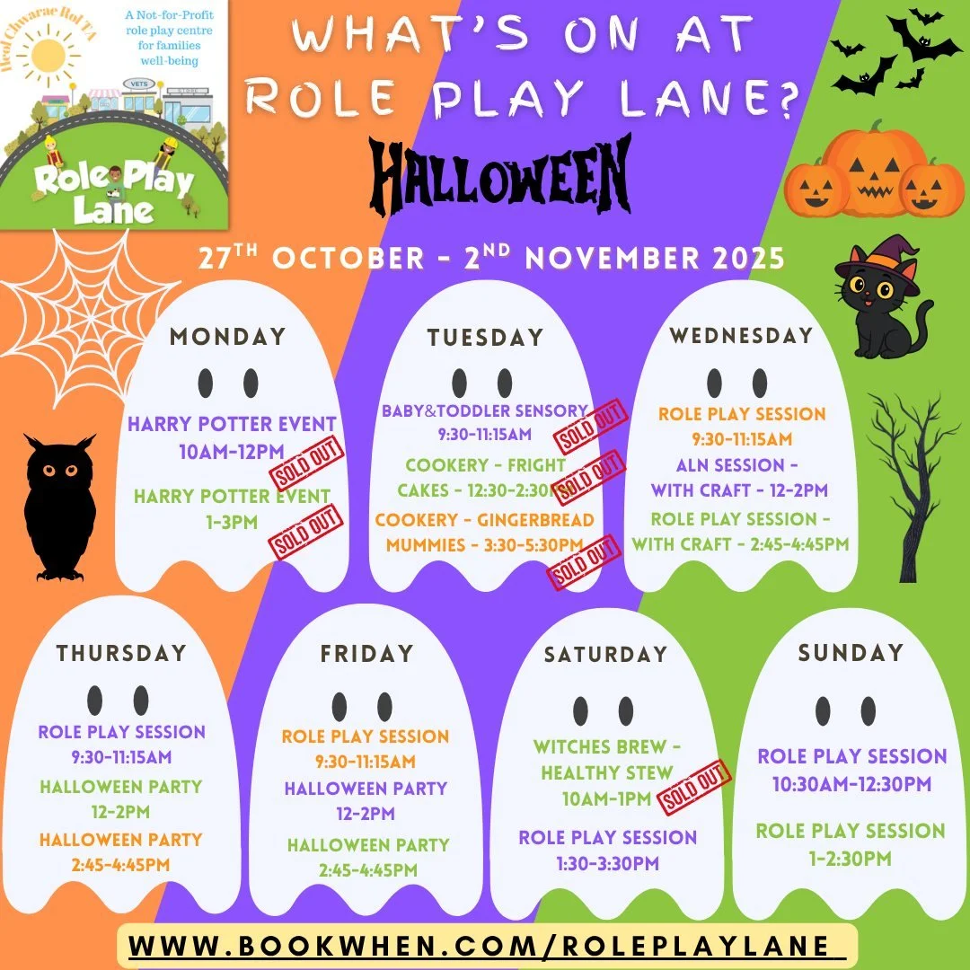 Lots of our Halloween sessions are SOLD OUT now BUT we do have spaces on some of our craft sessions and our Halloween parties still! 
Book now! 
Link in comments...
 #roleplaylane #Halloween #halloweeneventsforkids #halftermfun #roleplaycentre #pl