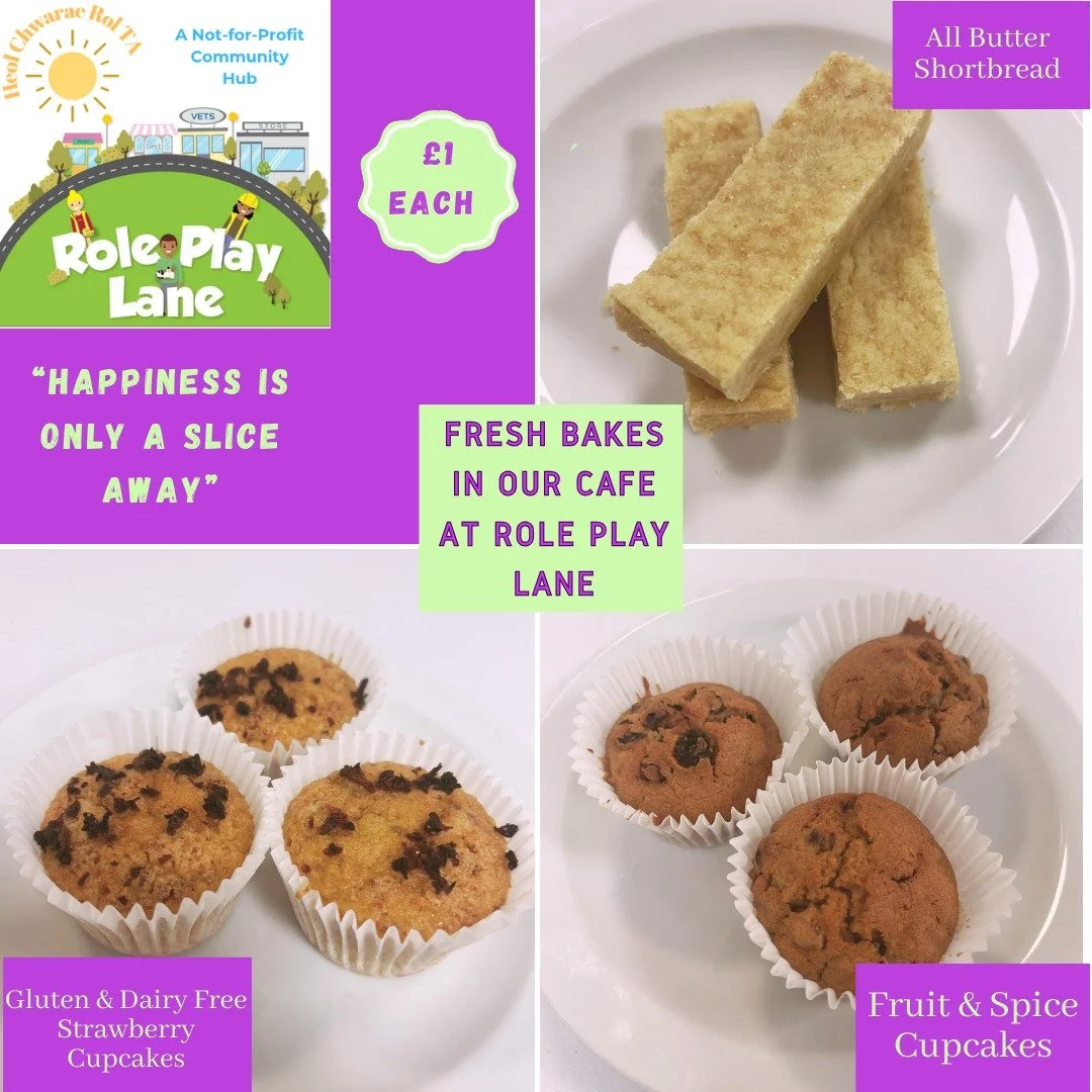 🍰Come and buy some yummy home made bakes from our cafe! 

&pound;1 each! 

 #RolePlayLane #cake #homemadecakes #communityhub #llantwitfardre