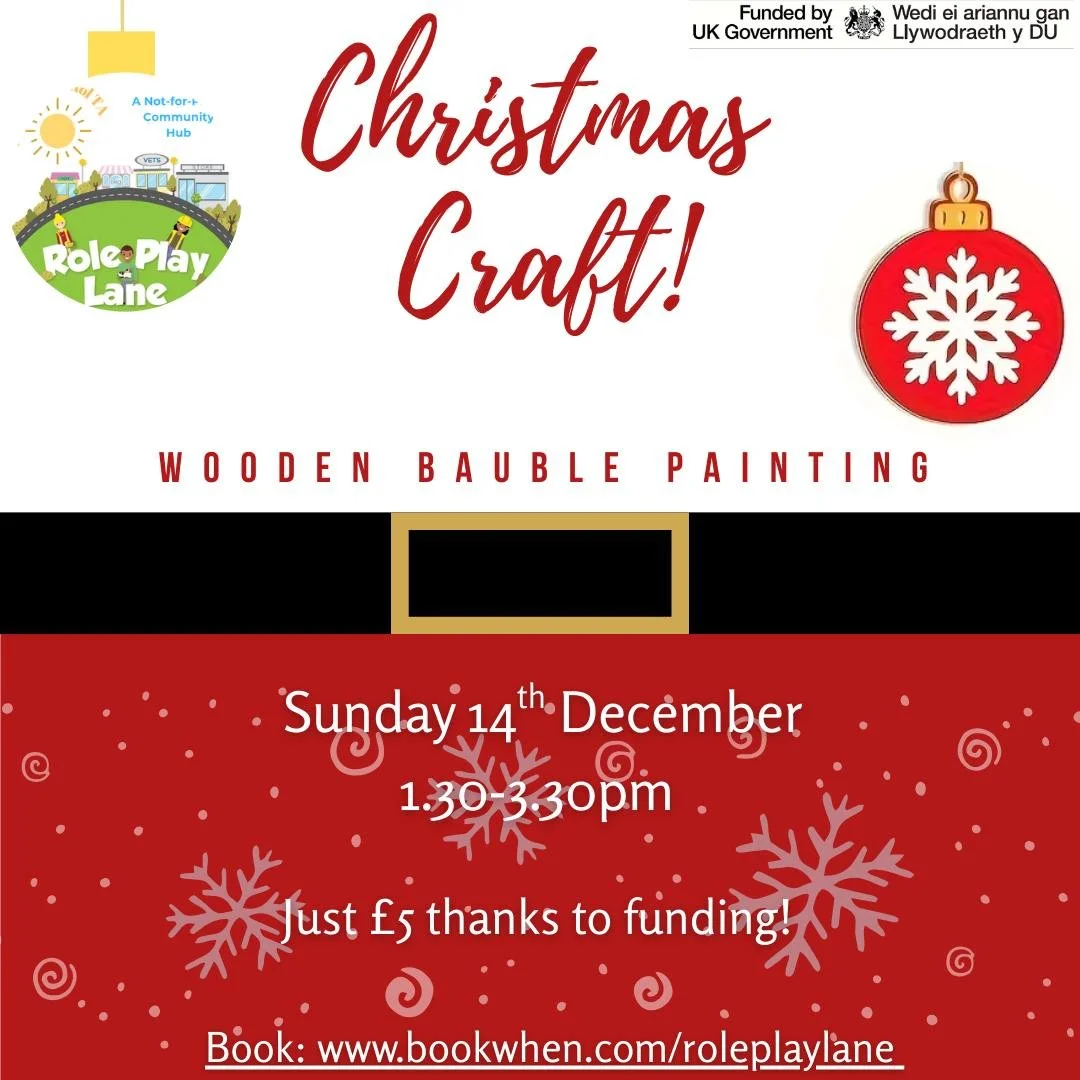 🎄 Christmas Craft Fun! 🎄

🎄 Join us for a funded festive craft session where children can design and paint their very own wooden Christmas baubles!

🎄 We&rsquo;re keeping this session small and relaxed, with space for 16 children plus a few sibli