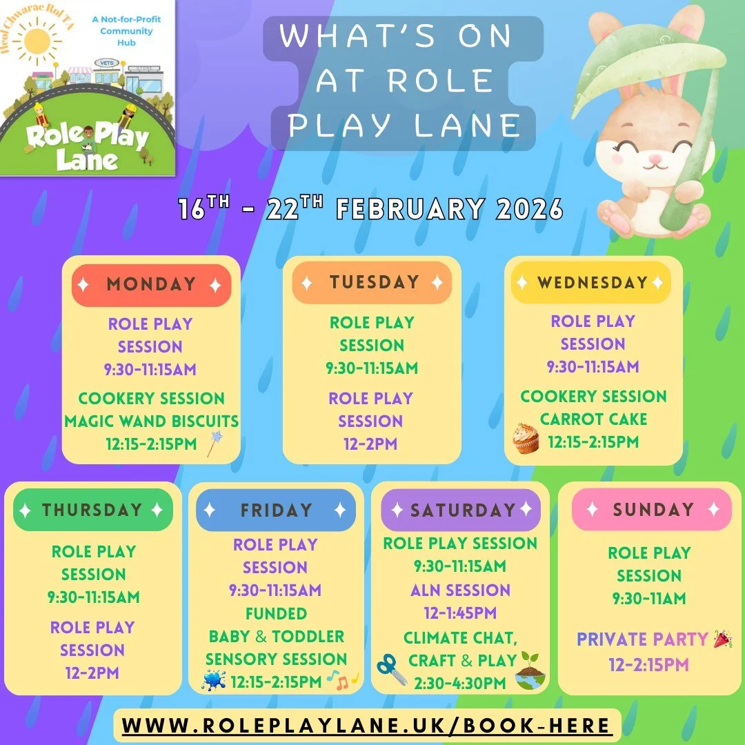 Half term plans = sorted ✔️

At Role Play Lane, children don&rsquo;t just play&hellip; they build confidence, practise real-life skills, make friends and try new things in a safe, welcoming space.

From role play adventures to hands-on cookery sessio