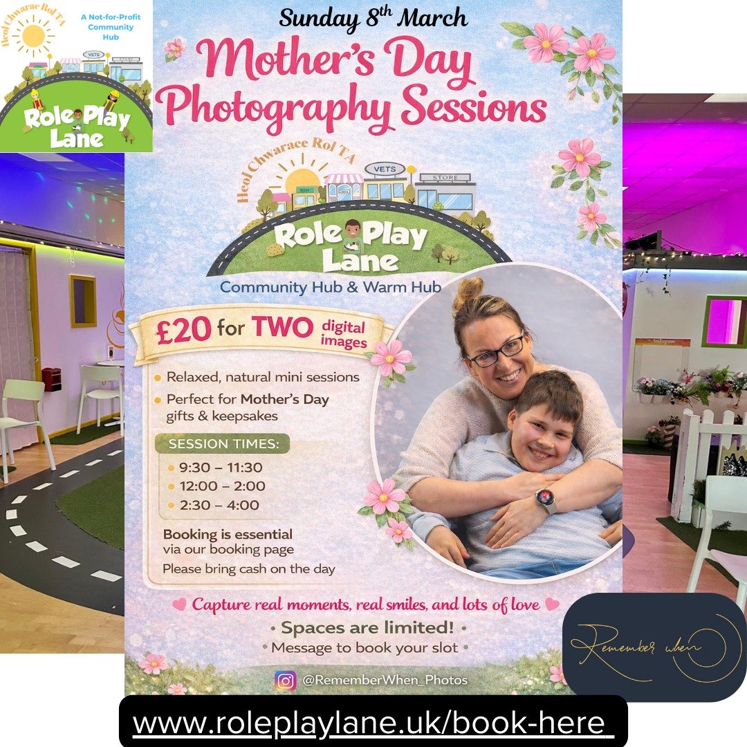🌸 Mother&rsquo;s Day Photography at Role Play Lane 🌸

Let&rsquo;s bottle up the cuddles before they grow taller than us 💛

Our relaxed mini photography sessions are perfect for:
Mums 🤍
Children 🤍
Grandparents 🤍
Aunties 🤍
Siblings 🤍
Anyone spe