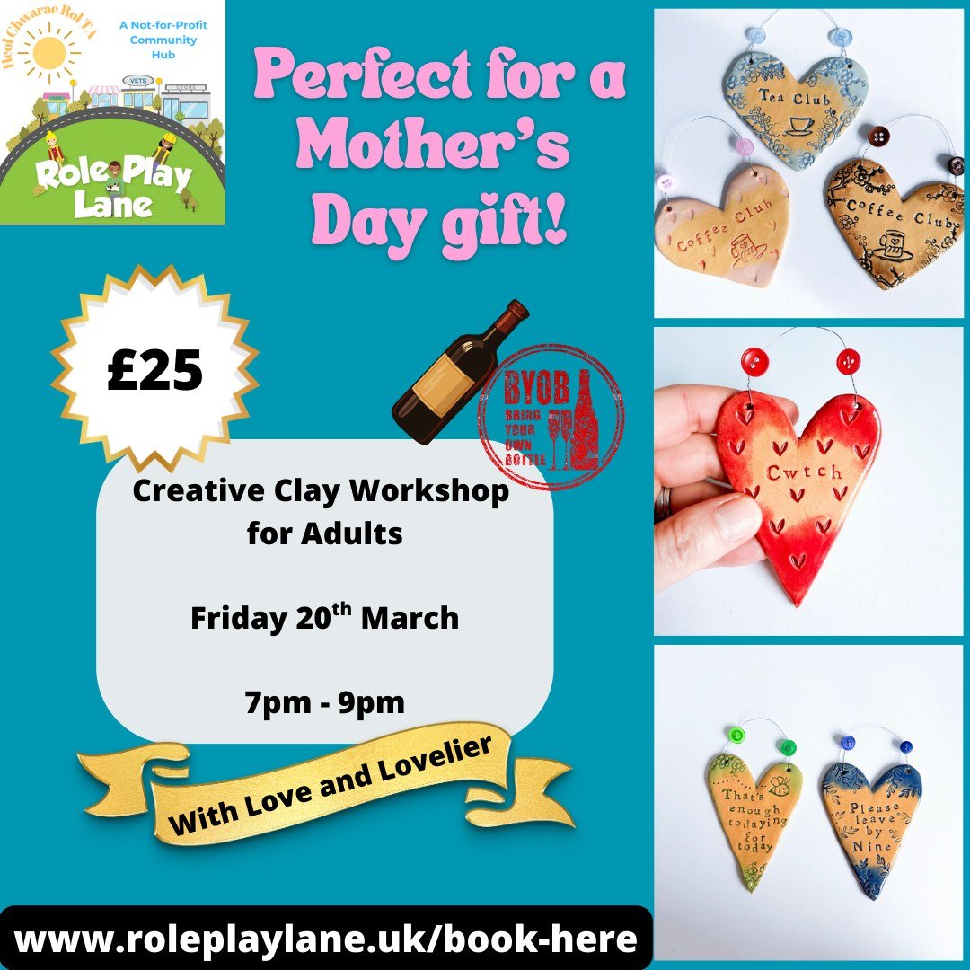 🎨 Creative Clay Workshop for Adults 🎨

Looking for a unique Mother&rsquo;s Day gift&hellip; or a lovely evening out for yourself? 💝

Join us for a relaxed creative clay workshop where you&rsquo;ll design and make your own beautiful ceramic keepsak