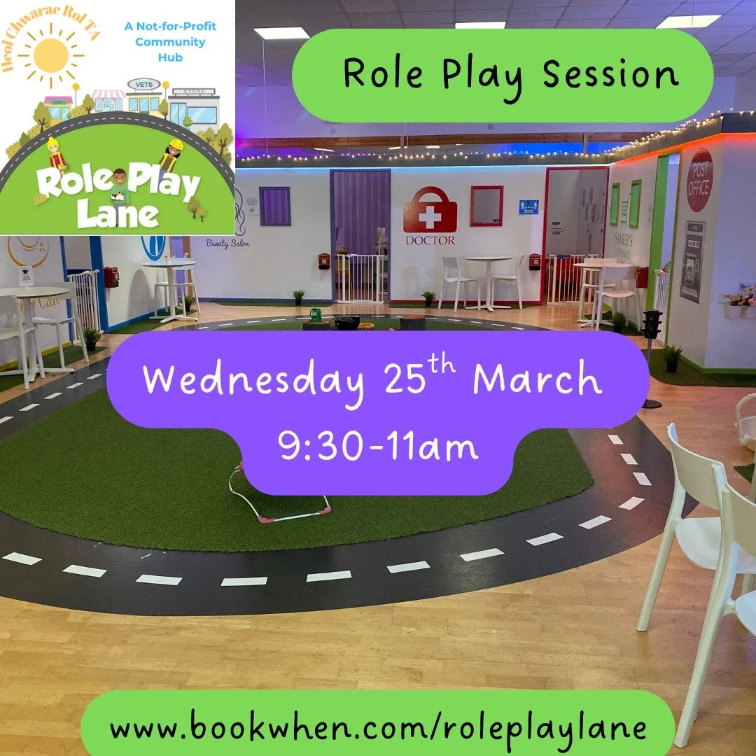 Role Play Session at Role Play Lane! 

Bring your little ones along for a morning of imagination, creativity &amp; fun in our interactive mini town! 🚗👩&zwj;⚕️📮

🗓 Wednesday 25th March
⏰ 9:30 &ndash; 11:00am

✨ A perfect way to build confidence, s