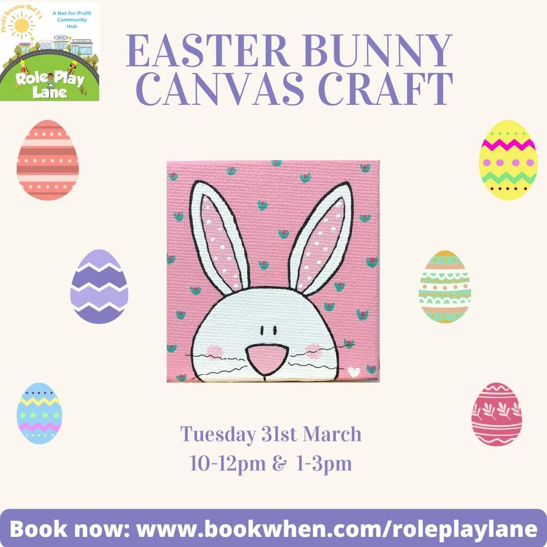 🐰🎨 Easter Bunny Canvas Craft 🎨🐰

Join us this Easter for a fun, creative session where children will paint their own adorable bunny canvas to take home 🐣💛

✨ All materials included
✨ Guided support throughout
✨ Plus time to enjoy our role play 