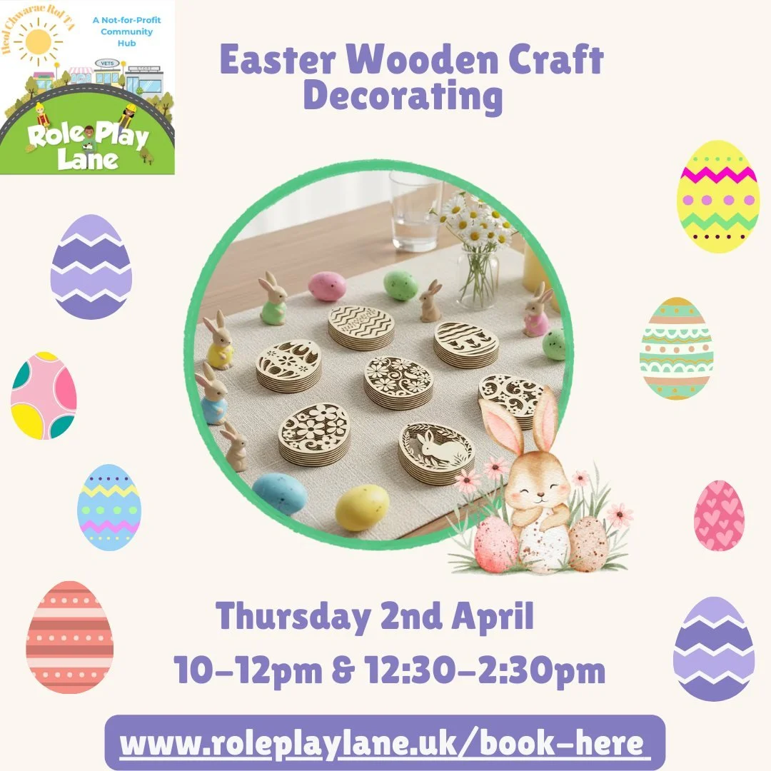 🐣🐰 Easter Wooden Craft Decorating 🐰🐣

Join us for a fun, hands-on Easter craft session where children can decorate their own wooden Easter decorations to take home 🐣💛

A relaxed and creative session perfect for little hands, full of colour, ima