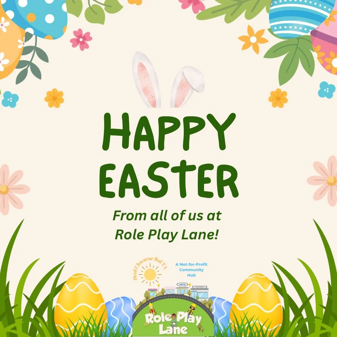 Happy Easter to all our lovely families, visitors, partners and funders! 

Hope you have a lovely day ☺️

#roleplaylane #easter #easter2026 #eastersunday #eastereggs