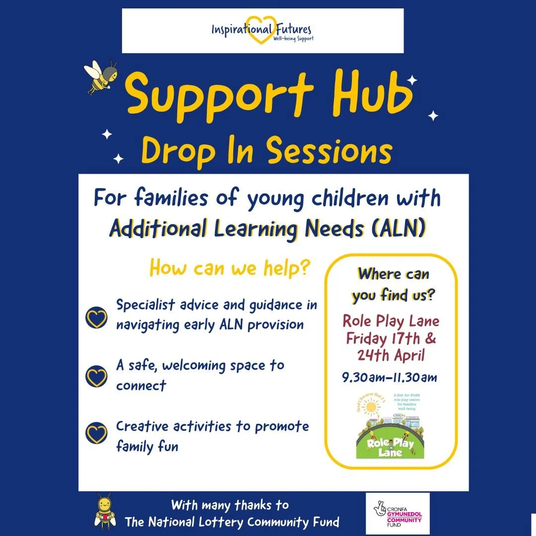 We&rsquo;re pleased to be welcoming Inspirational Futures to Role Play Lane for these special drop-in sessions, supporting families of young children with Additional Learning Needs (ALN).

These sessions offer a valuable opportunity to access advice 