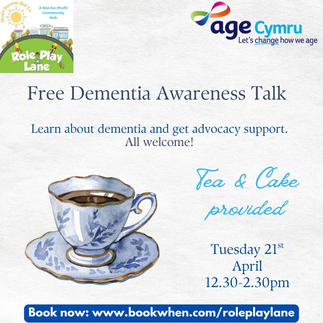 💙☕ Free Dementia Awareness Talk ☕💙

We know that supporting someone with dementia can feel overwhelming at times&hellip; but you&rsquo;re not alone 🤍

Join us for a free, relaxed Dementia Awareness session with Huw Jones from Age Cymru, where you 