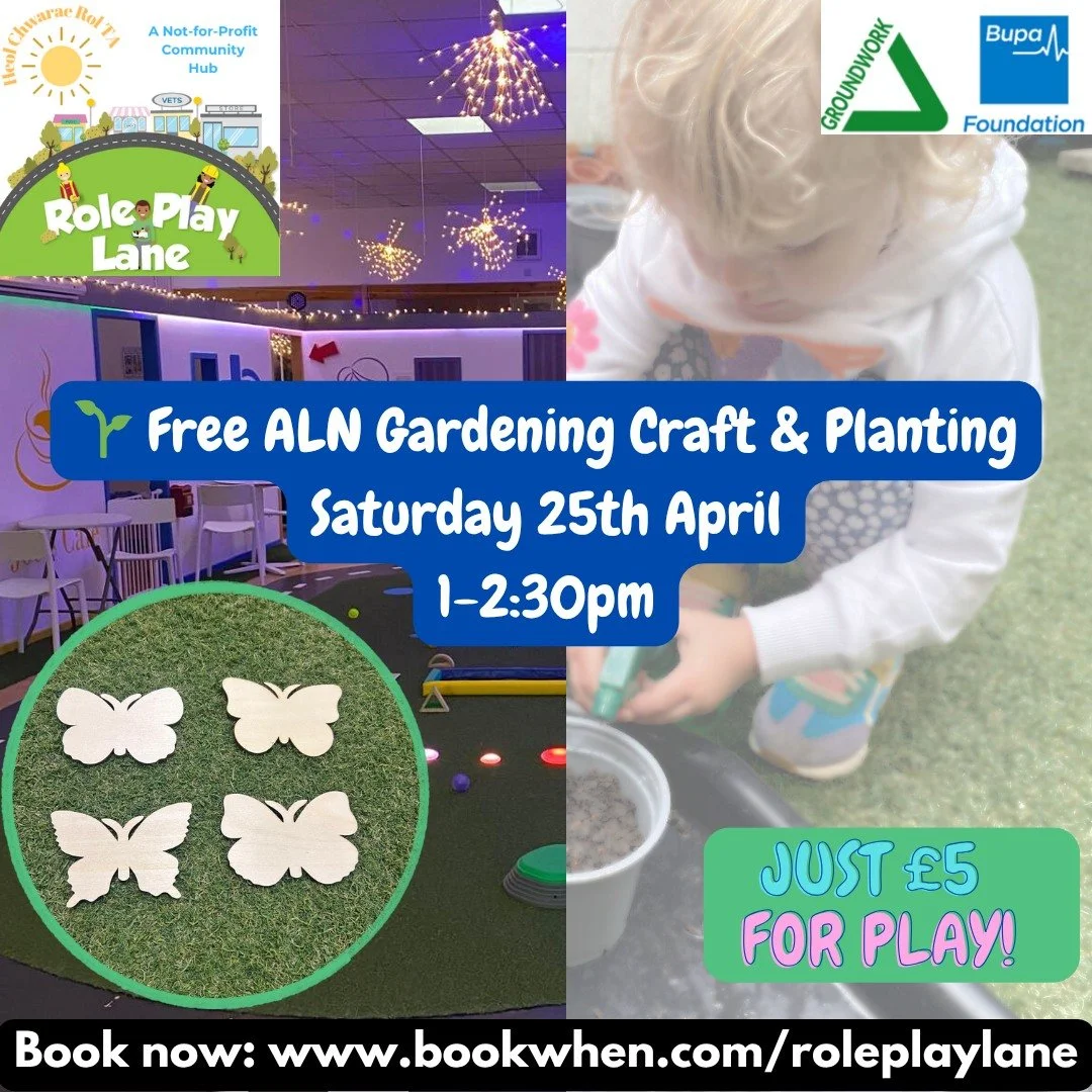 🌱 Funded ALN Gardening Craft &amp; Planting 🌱

Join us for a lovely hands-on gardening session where children can decorate their own wooden butterfly, and also plant something to take home to grow.

A fun mix of creativity and nature - perfect for 