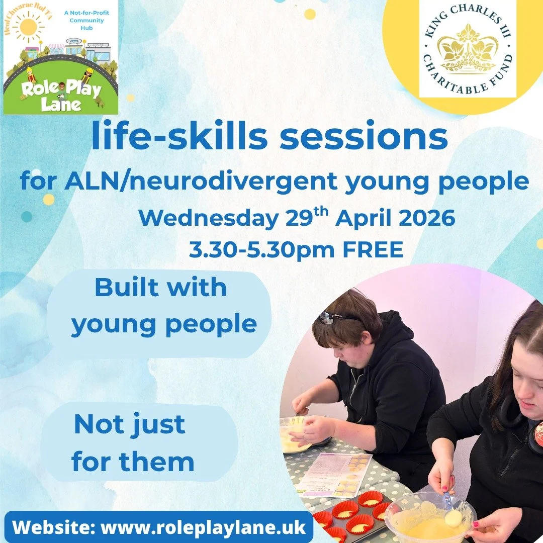 ☀Come and our relaxed sessions aimed at ALN/Neurodivergent young people.
Our sessions provide small group support and  an opportunity to develop a range of practical skills including cooking, creative activities and  work skills such as canva and soc