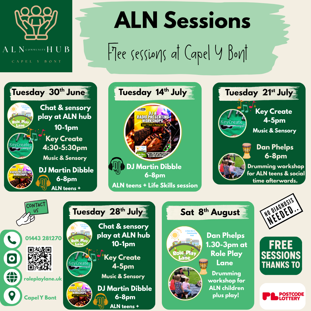 ALN Sessions at Capel Y Bont & Role Play Lane 