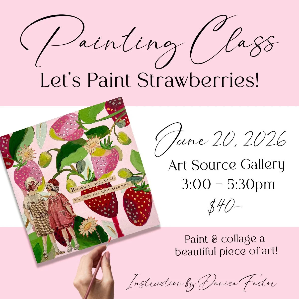 Boise Art Class: Let's Paint Strawberries!