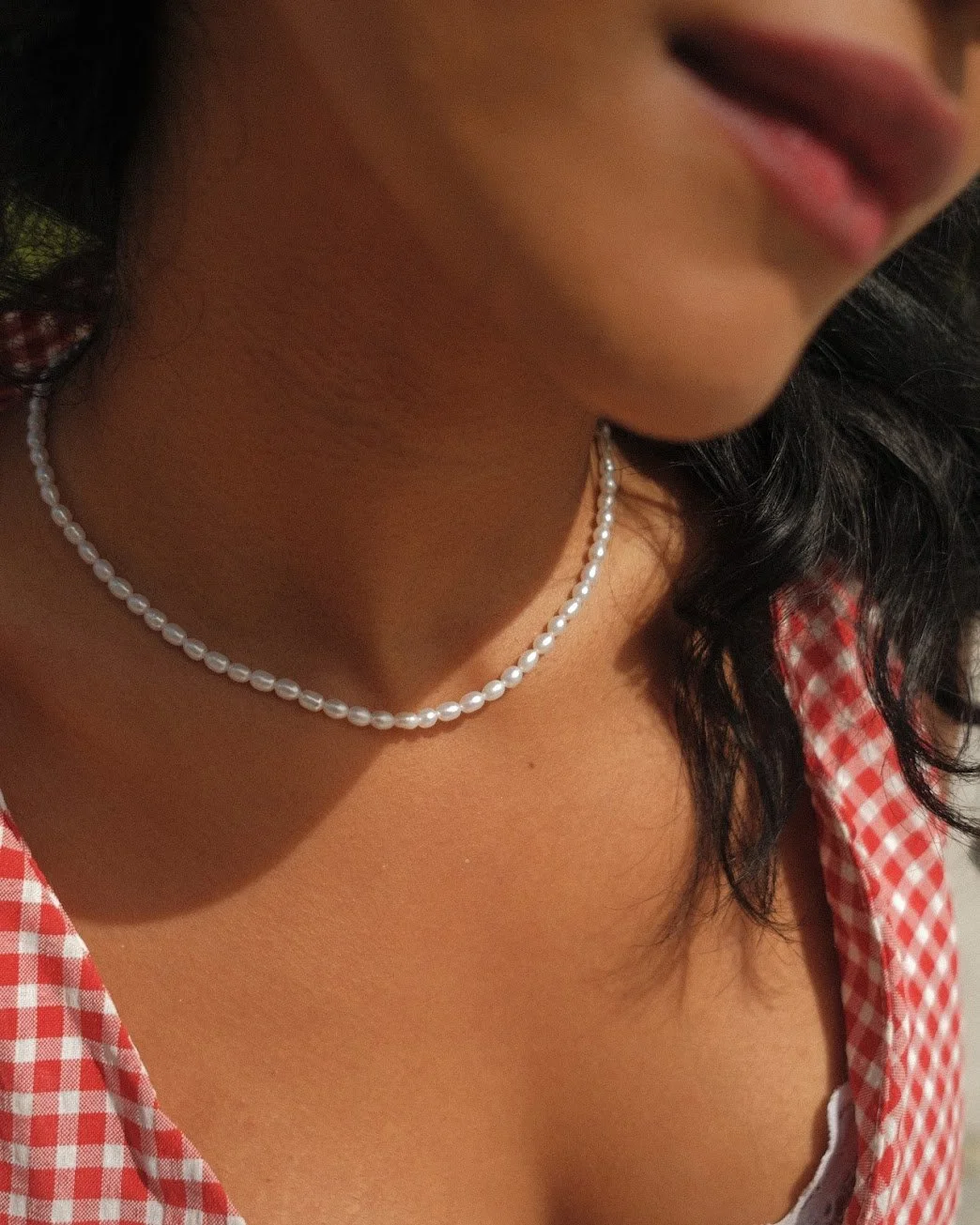 Rice Pearl Strand Necklace