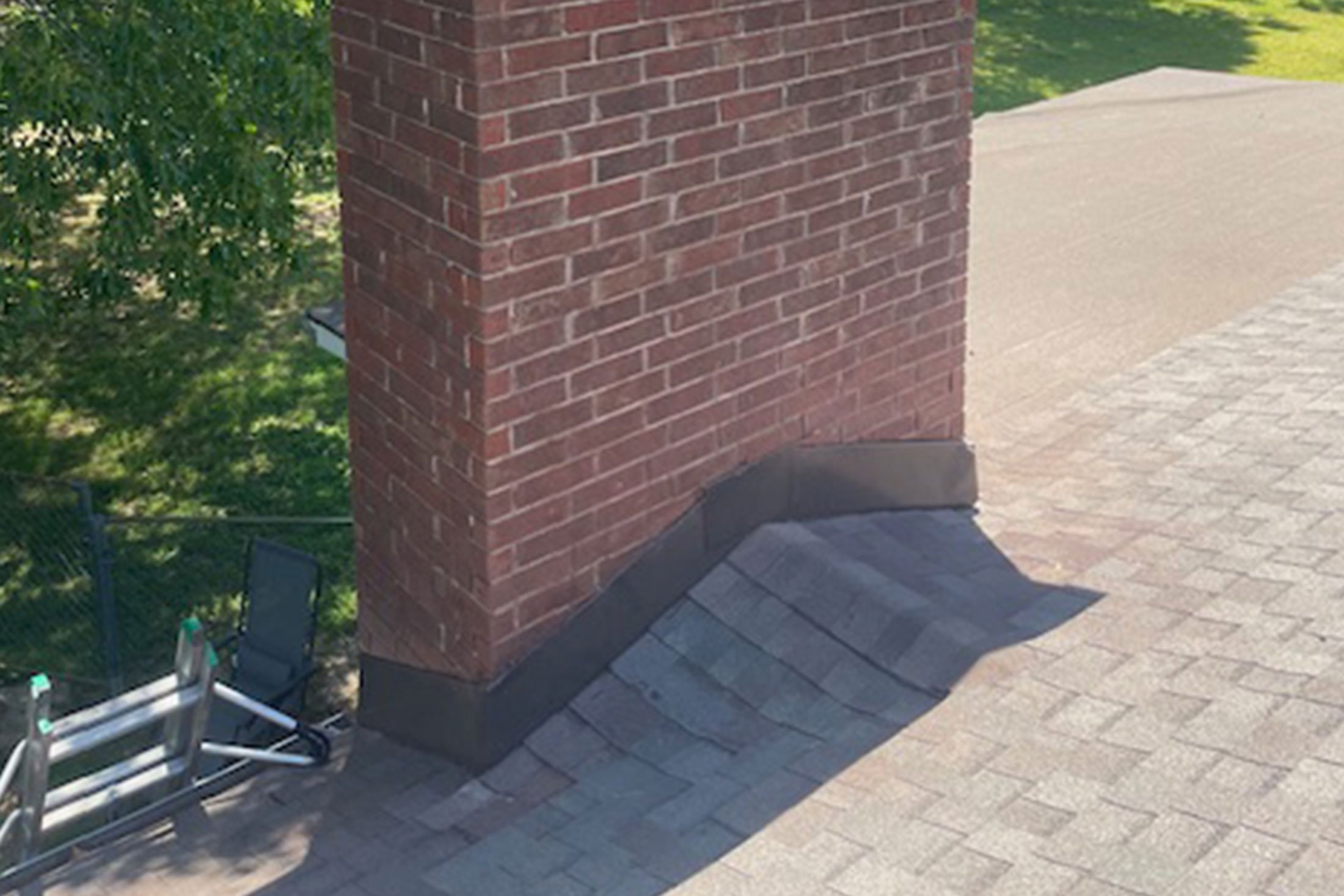 Chimney with flashing