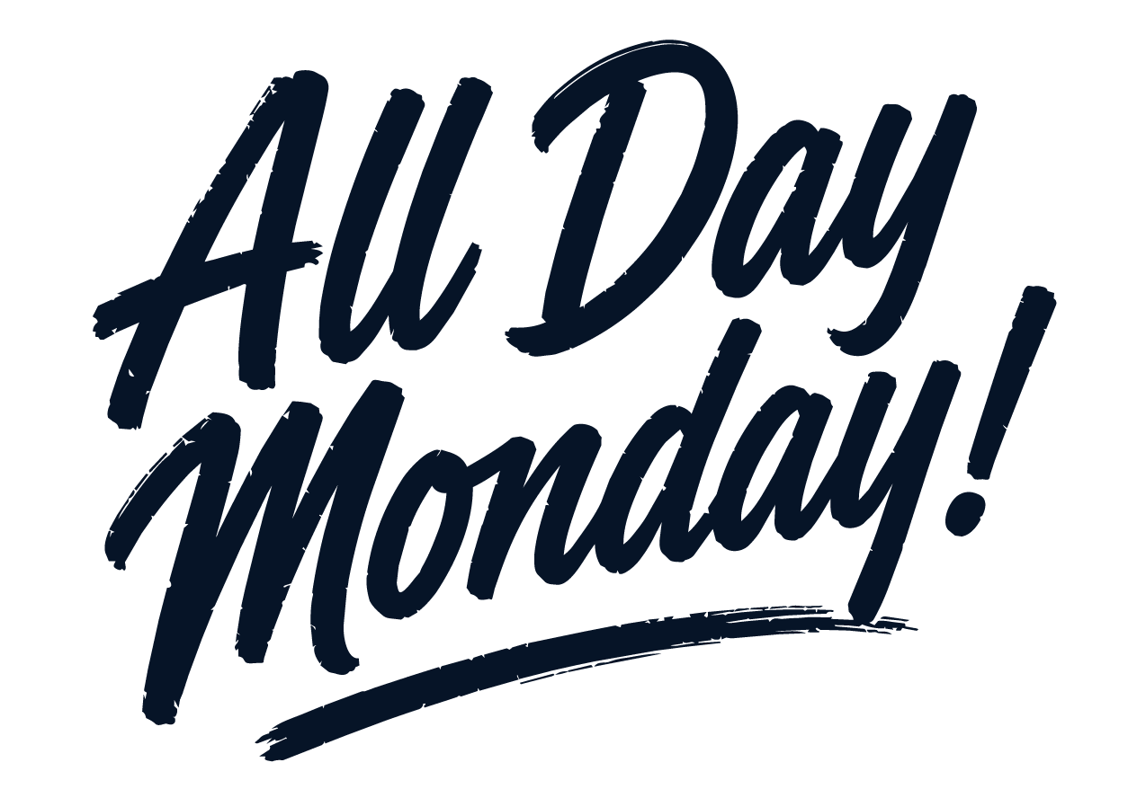 Text that says "All Day Mummy!" in navy blue cursive font