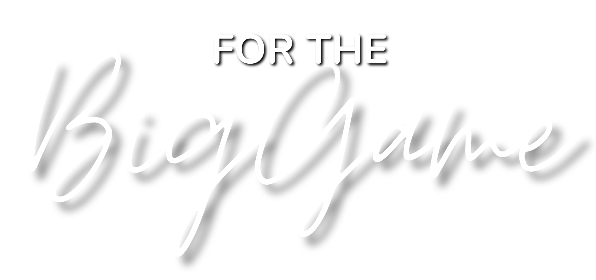 Neon sign that reads 'For the Big Payoff' in white cursive letters on a black background.