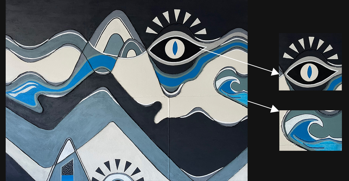 The Eye pattern stems from Dream, an acrylic painting where I explored subconscious imagery through spontaneous, abstract shapes that reflect the essence of dreaming.
