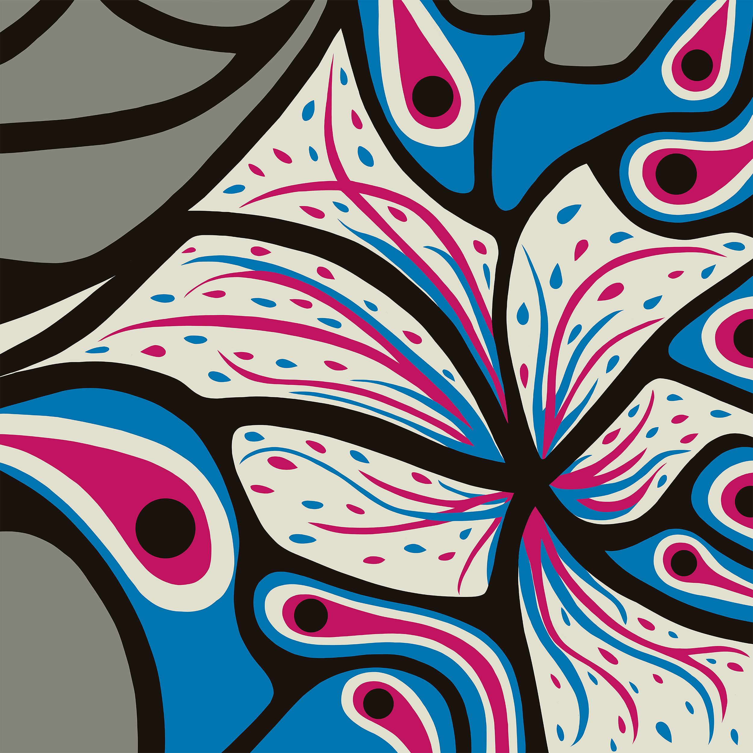 This pattern is called Tadpole, named for its resemblance to the larval stage of amphibians—a subtle nod to transformation and growth.