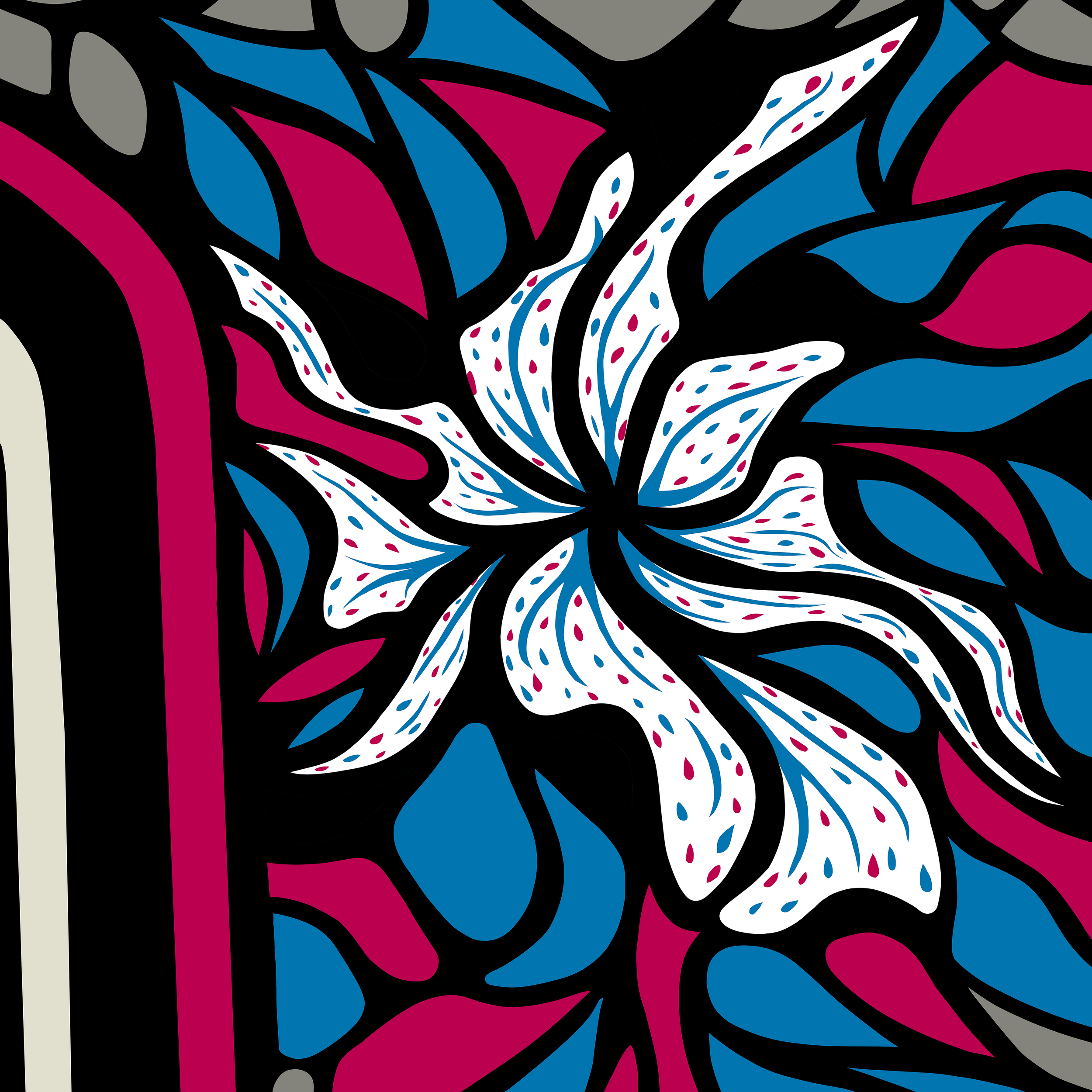 This pattern is called Fairy, inspired by the whimsical, floral forms that echo the charm and mystery of fairies.