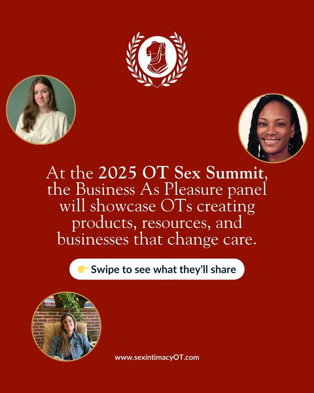 What happens when OTs stop waiting for permission and start building what clients need?

💼 Business as Pleasure Panel | November 9. This panel brings together SIX trailblazing OTs who&rsquo;ve turned their expertise into sex-forward businesses that 