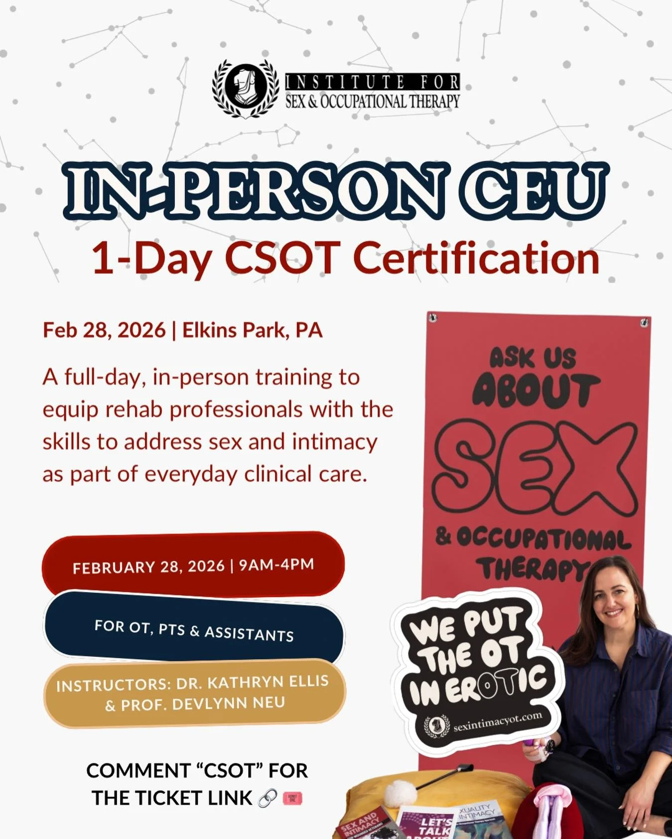 You&rsquo;ll walk away with:

✅ Clear strategies to address physical and psychological factors affecting sexual activity
✅ Documentation tools and language
✅ Case-based examples and group practice
✅ A new professional credential: Certified Sexuality 