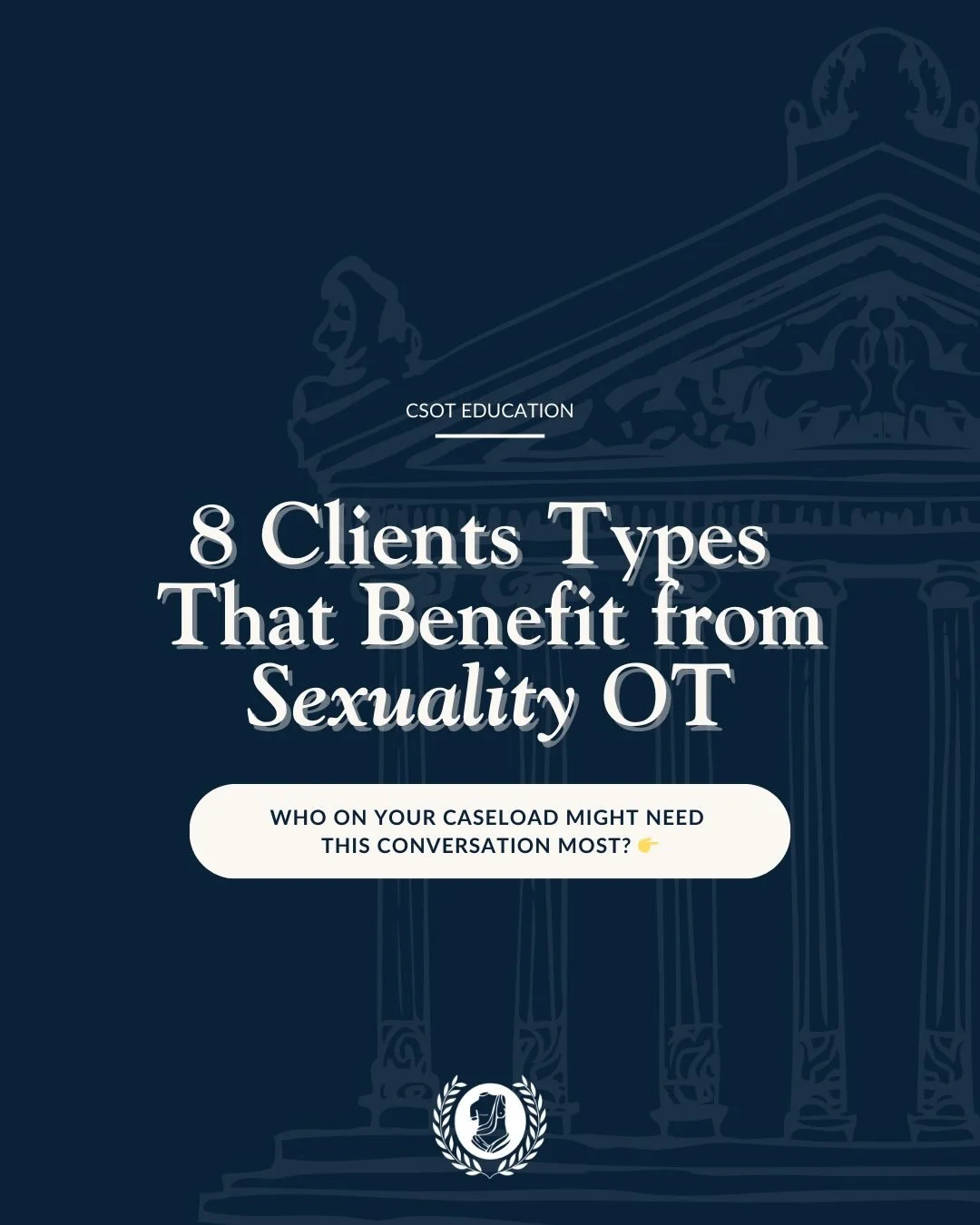👀 Sex shows up in your caseload whether you&rsquo;re ready or not.

These 8 client types might be &ldquo;lucky enough&rdquo; to get an OT who would address sex with them, yet they all genuinely need it. 

And if you&rsquo;re not sure how to bring it