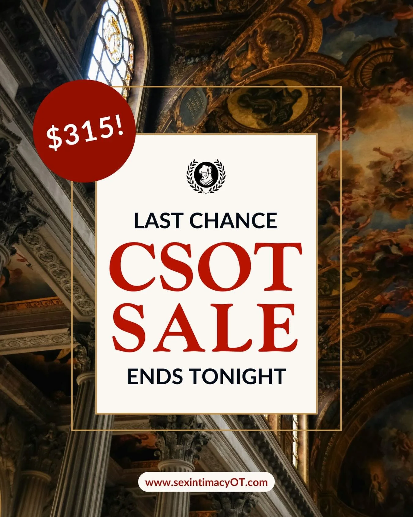 The CSOT Sale is ending TONIGHT! Hit the link in our stories to get enrolled! 

⭐ WHEN YOU ENROLL ⭐
✓ 4 self-paced CEU courses you can start immediately, including:
&ndash; Sexuality &amp; Intimacy Across the Lifespan
&ndash; The Typical Treatment Se