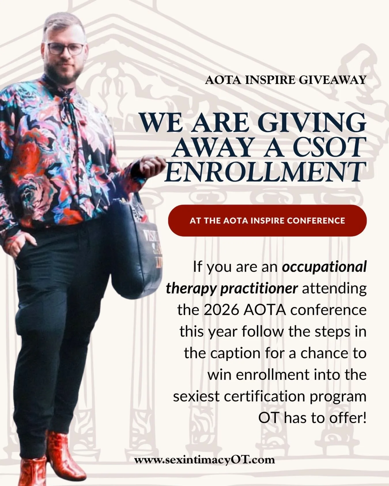 If you&rsquo;re walking the floor at AOTA Inspire this year, we have a special gift for you. 🎁

We&rsquo;re giving away a FREE CSOT enrollment aka the sexiest certification program OT has to offer &mdash; and all you have to do is find our person 😉