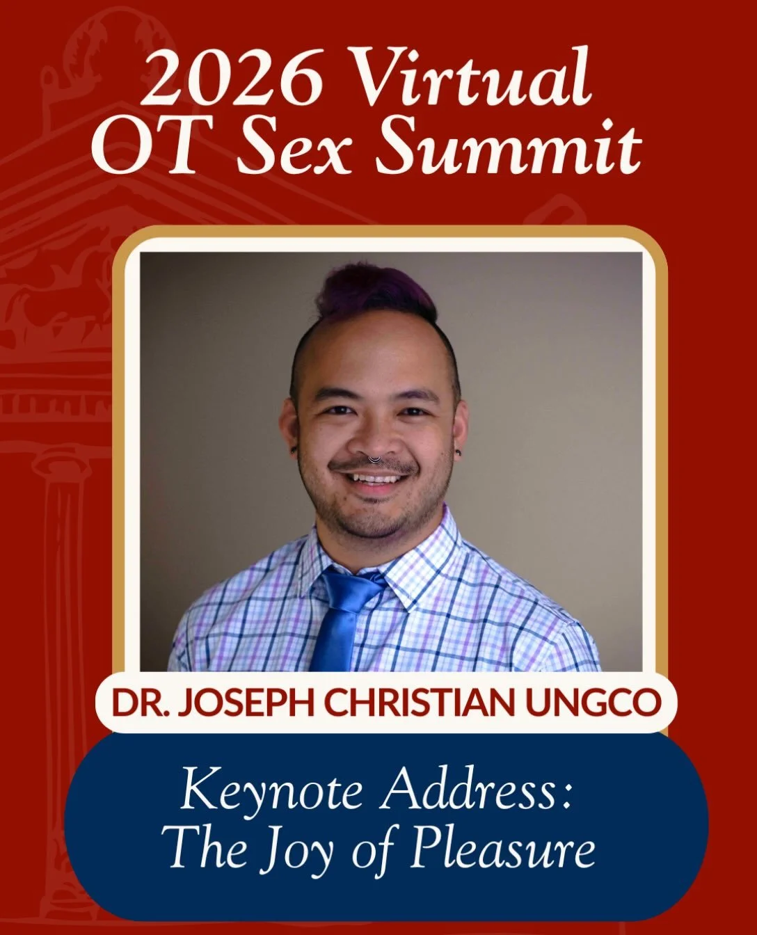 Dr. Joseph Christian Ungco (they/he/siya) is an occupational therapist, advocate, glass artist, educator, leader, pleasure advocate, and systems change facilitator. Trust us, the list could go on for much longer.

Joe is known across the profession f