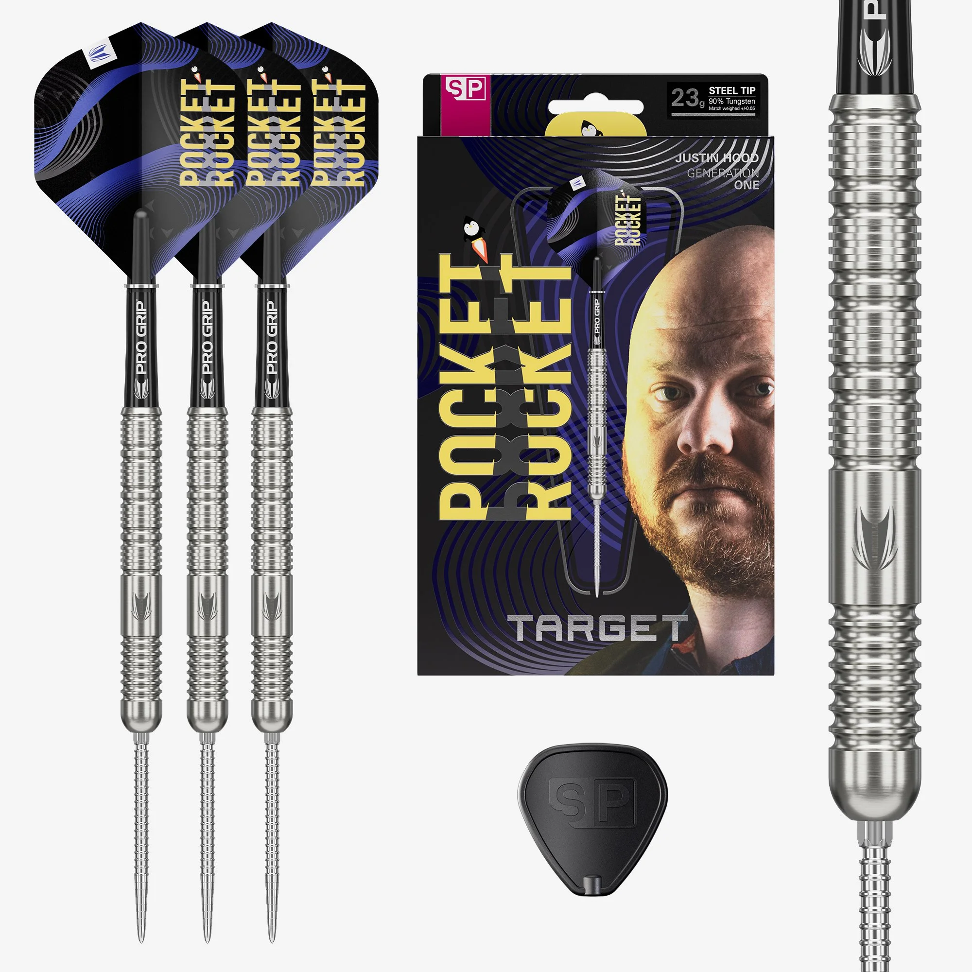TARGET JUSTIN HOOD G1 23G 95% STEEL TIP DARTS 2026