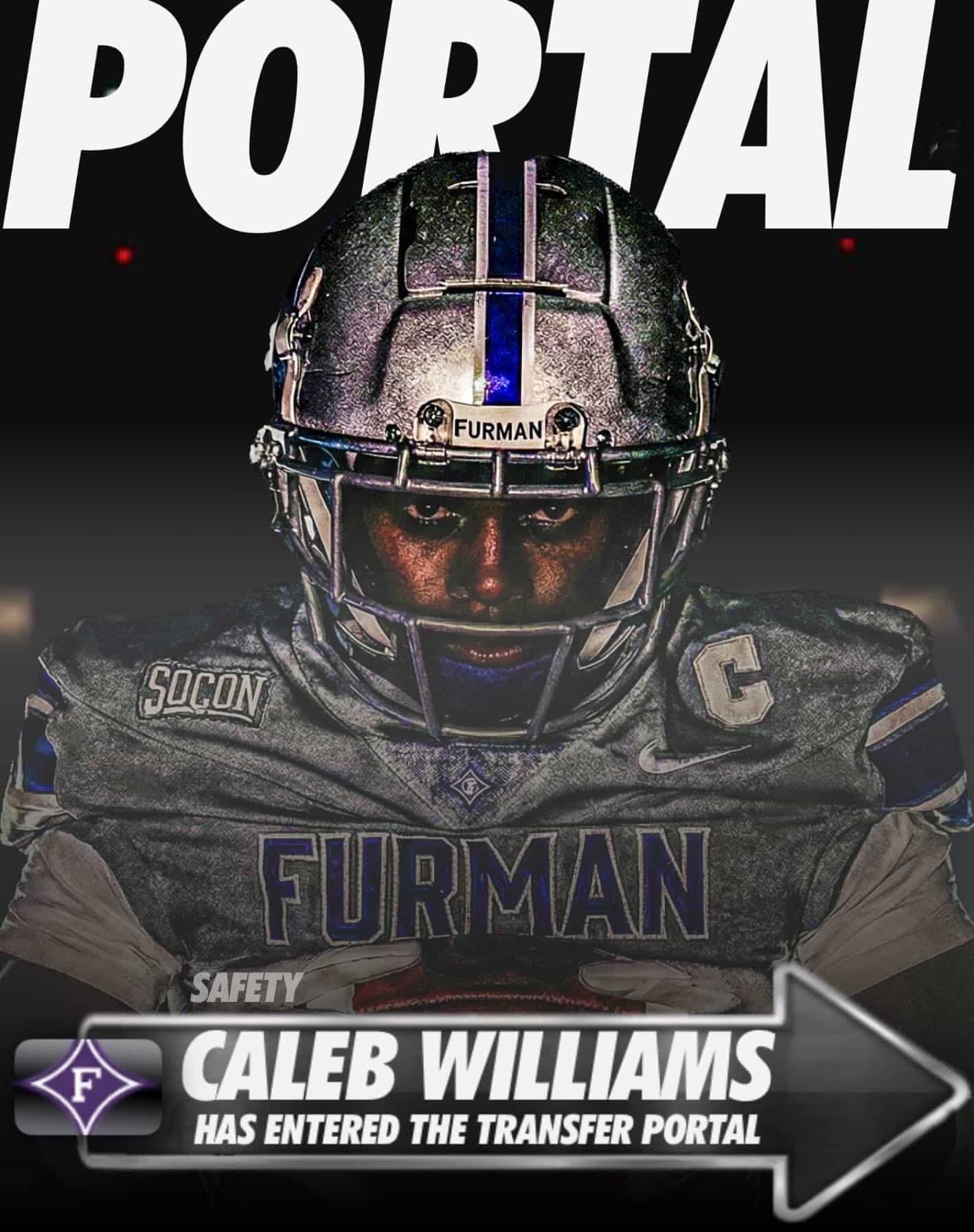 Caleb Williams, Furman Safety and Team Captain, Enters the Transfer Portal