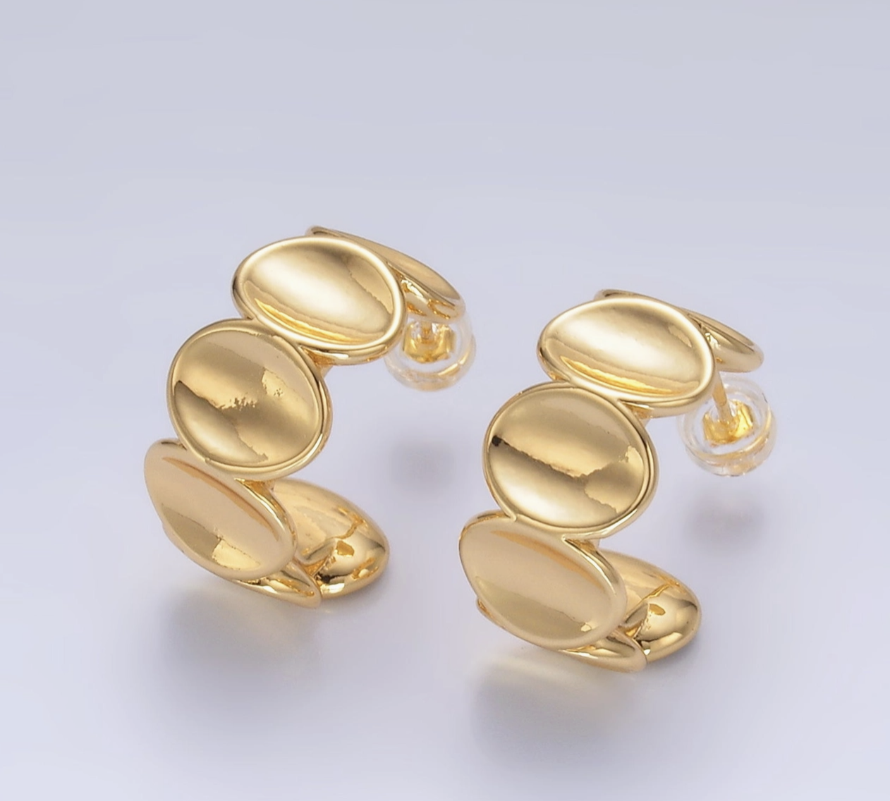 Gold Oval Hoop Earrings