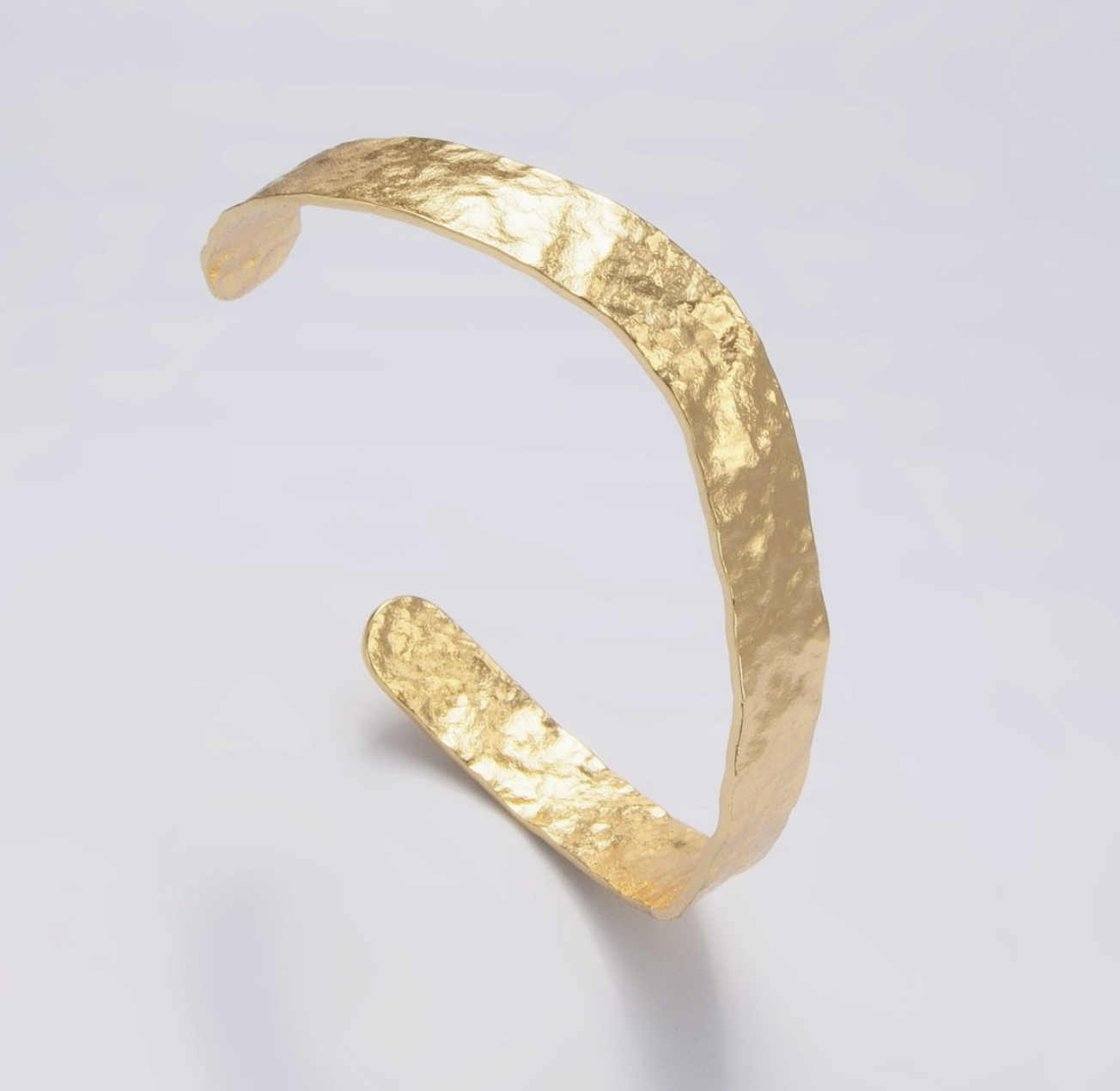 Gold Hammered Cuff Bracelet