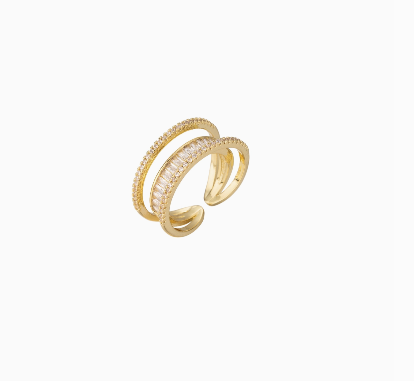 Radiant 14K Gold Double-Band Ring