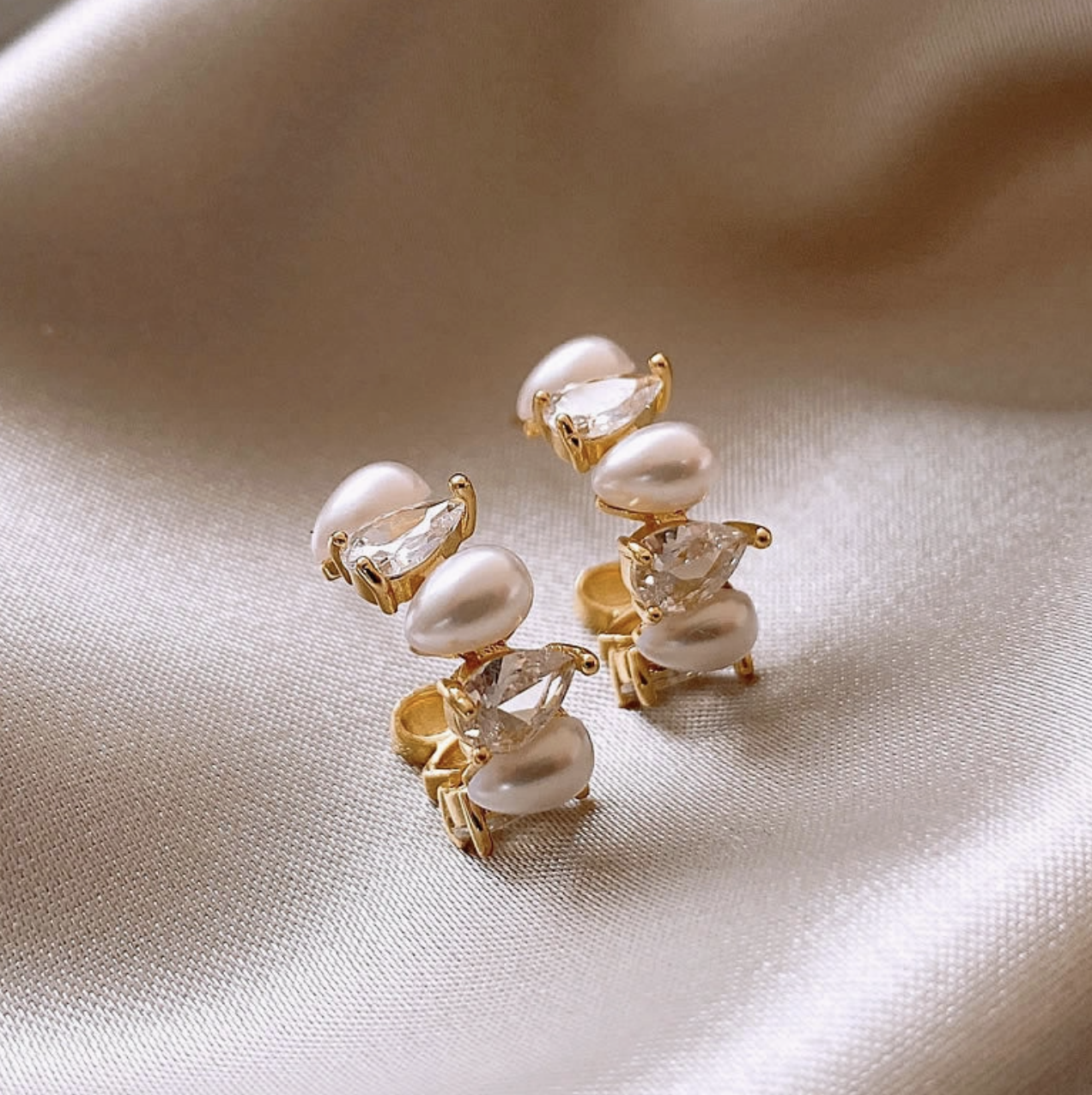 Pearl & Crystal Statement Earrings
