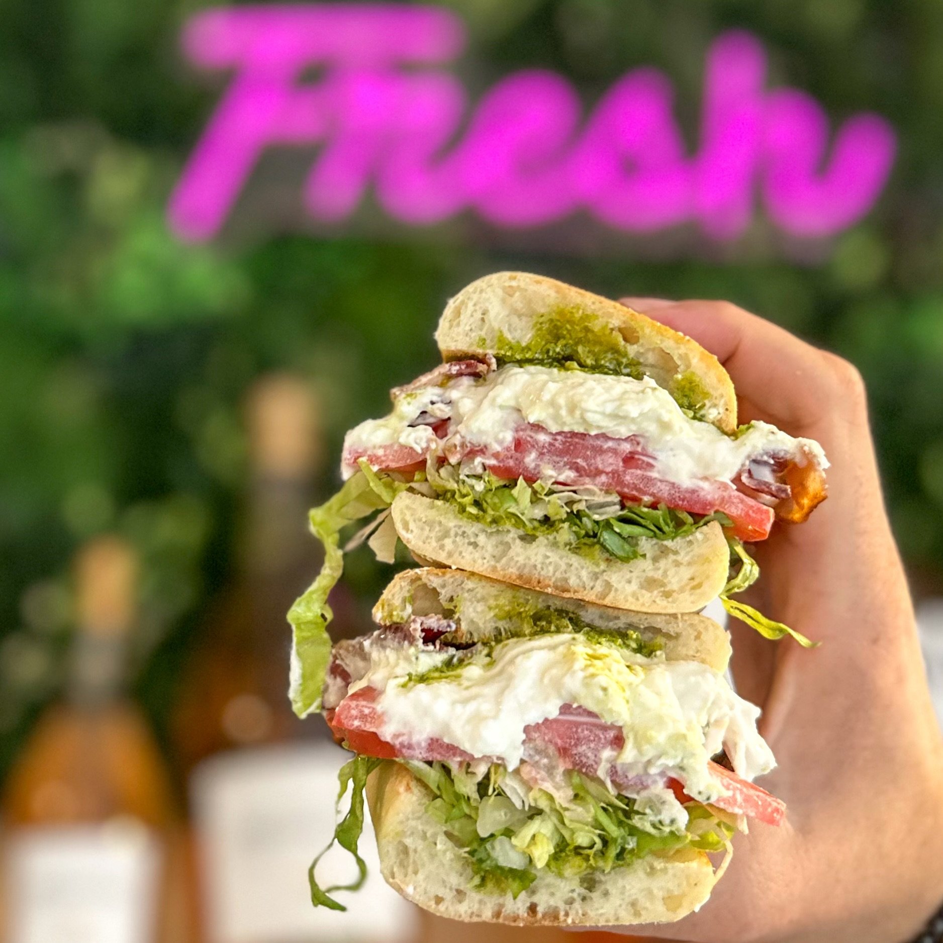 &ldquo;Damn pookie you be looking absolutely fire&rdquo; 🔥 Introducing the 𝗣𝗘𝗦𝗧𝗢 𝗣𝗢𝗢𝗞𝗜𝗘 &hellip; burrata, pesto, bacon, lettuce, tomato, EVOO on ciabatta.