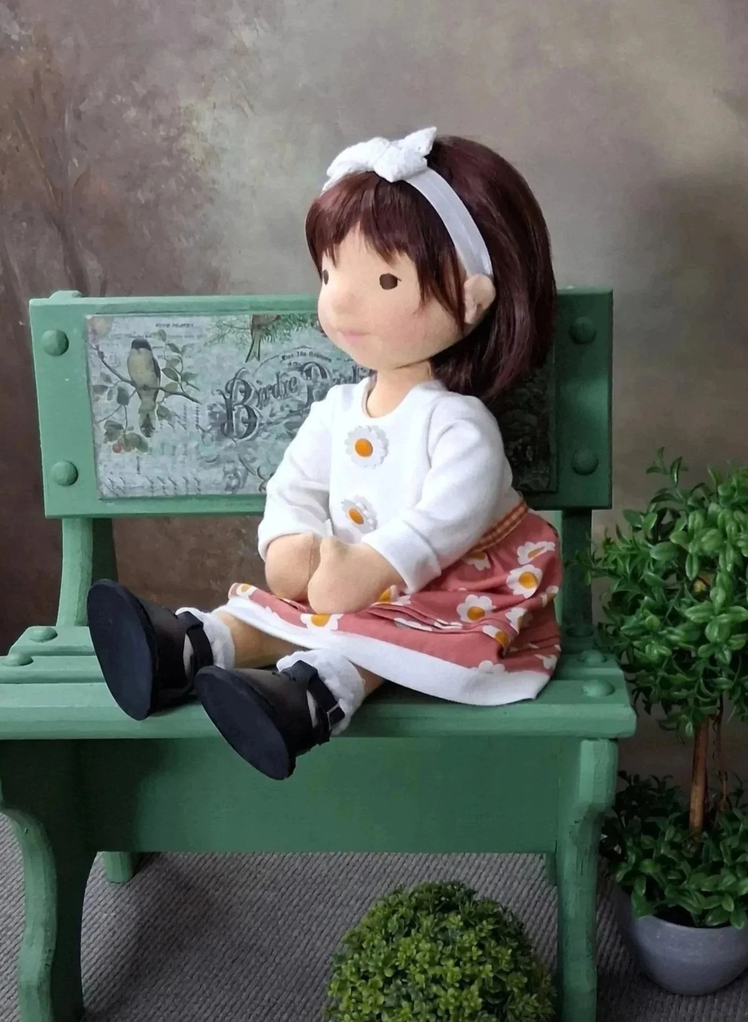 Waldorf inspired natural fiber doll - Poppy