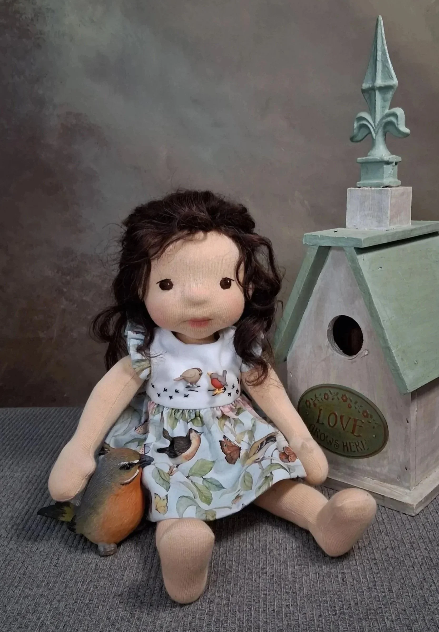 OOAK natural fiber doll - Sparrow