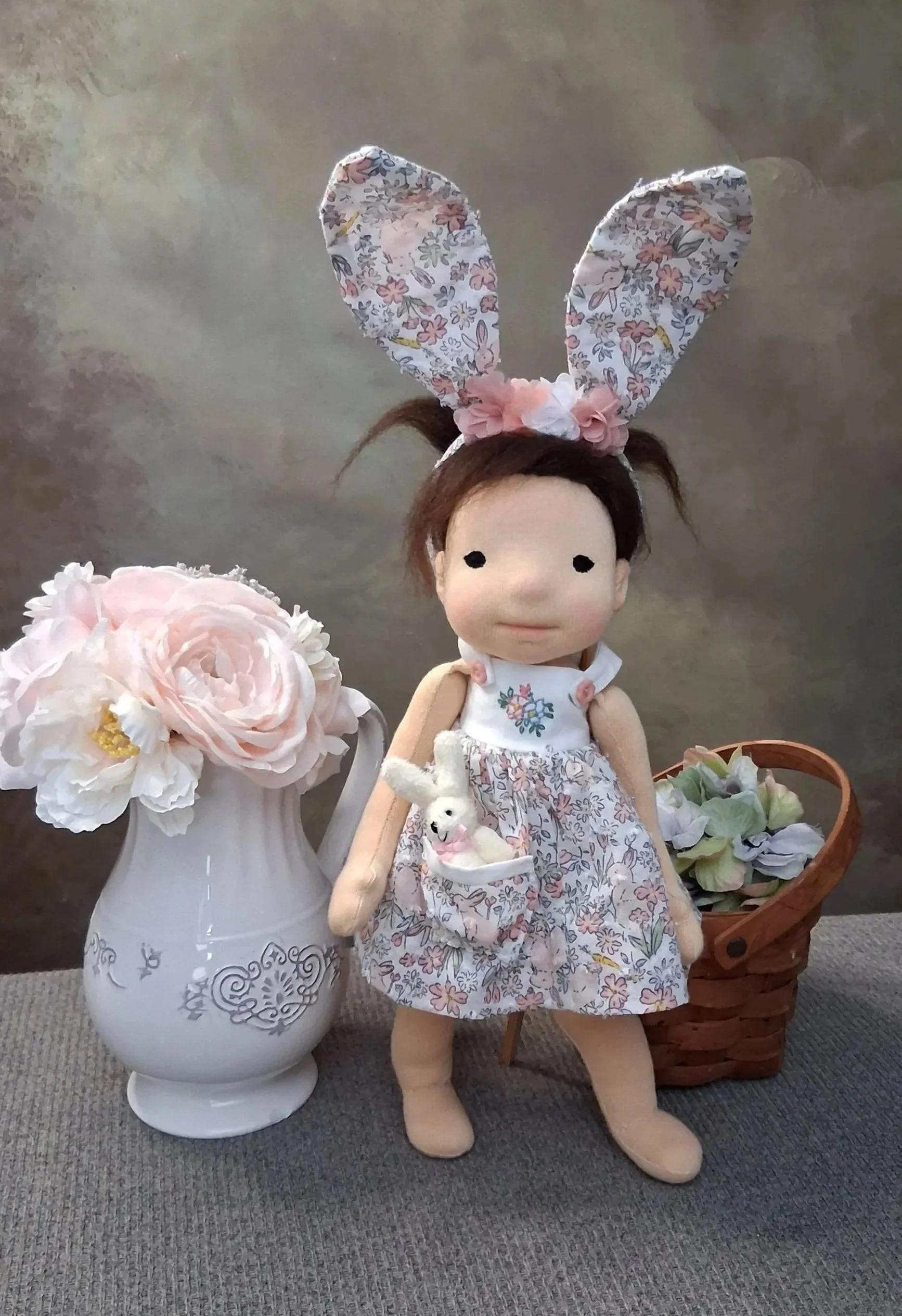 Waldorf inspired natural fiber doll - Posy