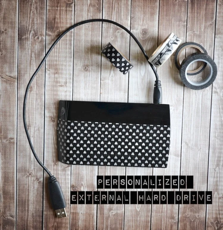 Personalize Your Tech Gear with Washi Tape - Personalized External Hard Drive