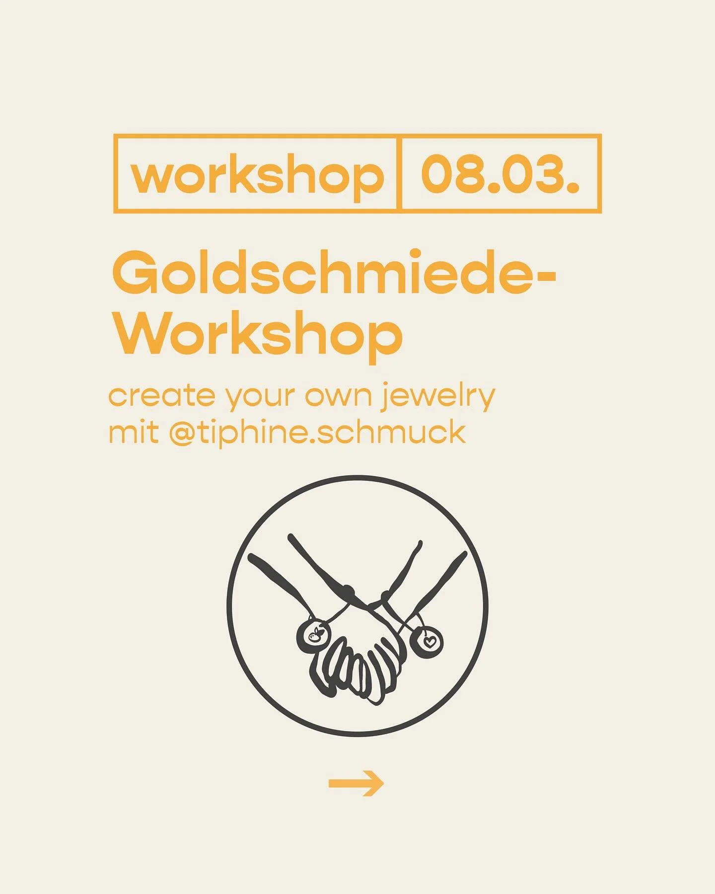 Weils so sch&ouml;n war, jetzt an einem ganz besonderen Tag: Am Weltfrauentag startet der n&auml;chste Goldschmiede-Workshop von @tiphine.schmuck mit einem Doppelkurs in den M&auml;rz.
Am 8.3. k&ouml;nnt ihr euch direkt bei @tiphine.schmuck anmelden.