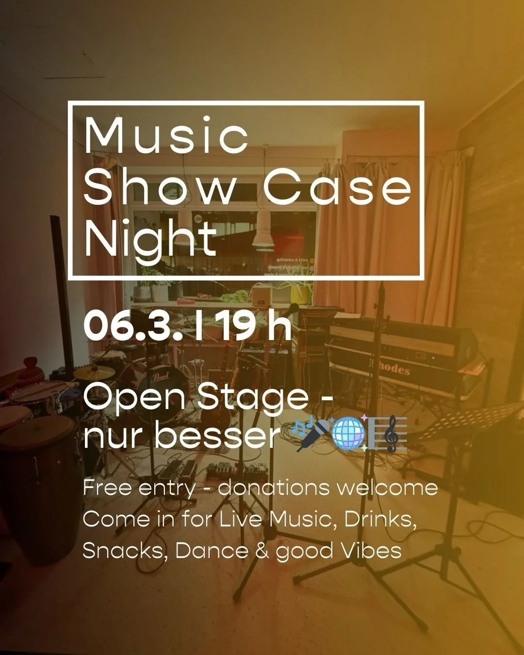 🎶✨ Music Show Case Night im chacha ✨🎶
📅 Freitag, 06.03. | 19:00 Uhr
📍 Entry free - donations welcome

Weiter geht&rsquo;s mit der n&auml;chsten Runde Show Case Stage im chacha. Open Stage - nur besser!
Euch erwarten Live Music von verschiedenen G