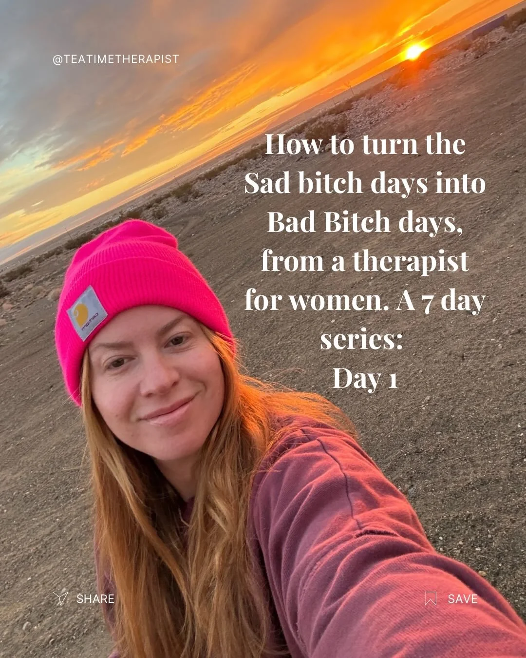 Some days just are sad bitch days and that&rsquo;s ok. We just are gonna work on ✨Reframing✨ those into bad bitch days. (The only CBT skill I like or use).

Stay tuned for more! 🫶🏻🫶🏻🫶🏻

Follow along for a therapist who will hold space for you o