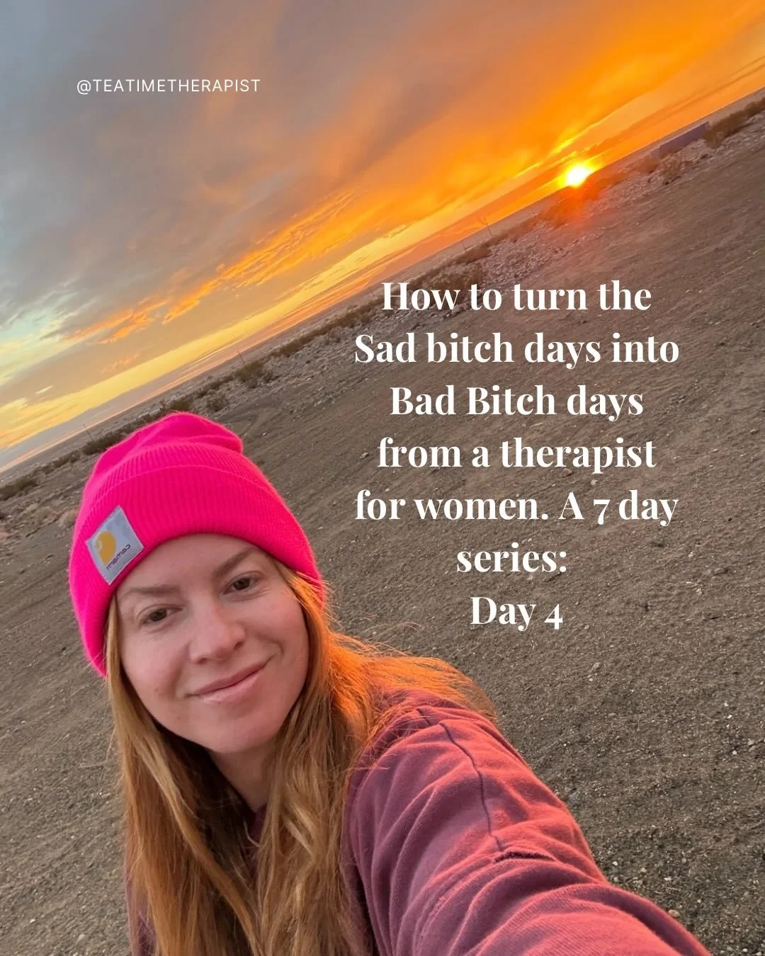 Sad bitch 🤝 bad bitch day 4. 

Literally just get up and go somewhere if you&rsquo;re feeling it. Take a walk, go to a coffee shop, touch some grass girl.

#hyperindependence #relationaltherapy #innerchild #attachment #austintherapist