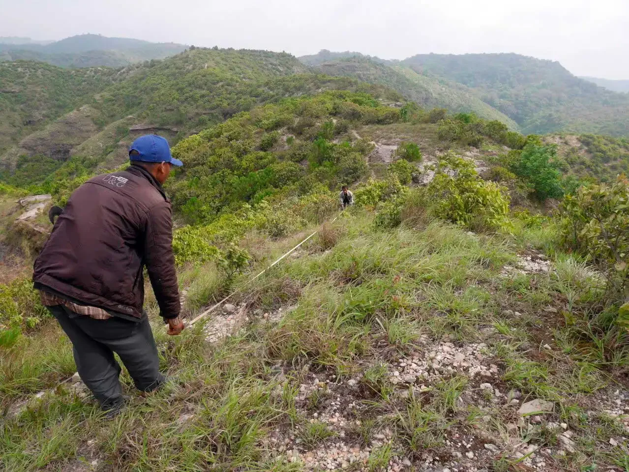 Land measurement in the Khasi Hills Community REDD+ Project.
